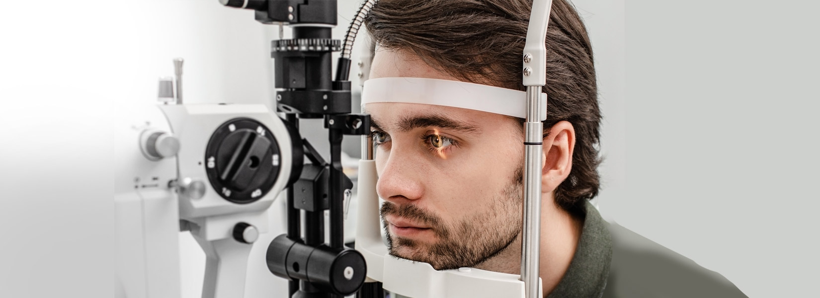 young man during eye exam in Grabill